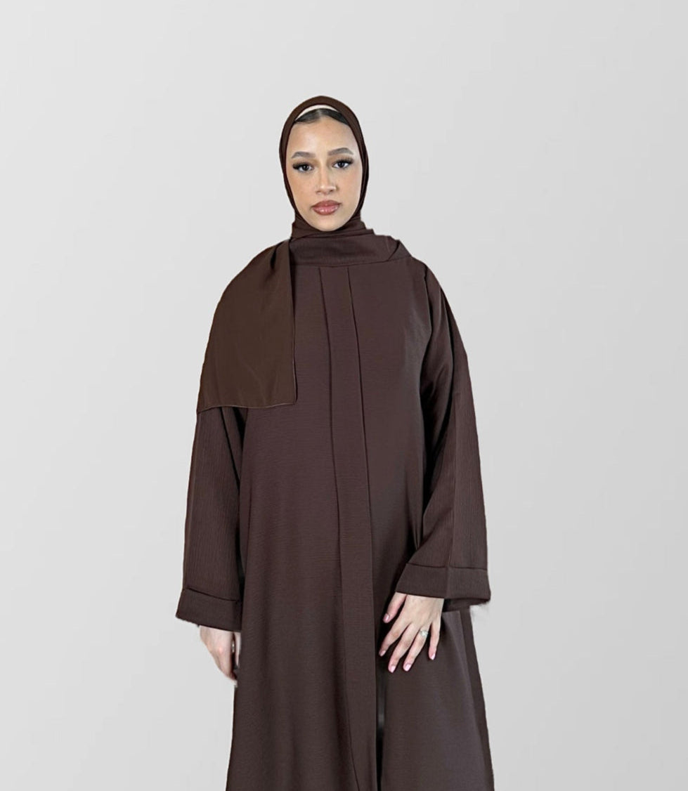 Closed Summer Abaya Chocolate Brown