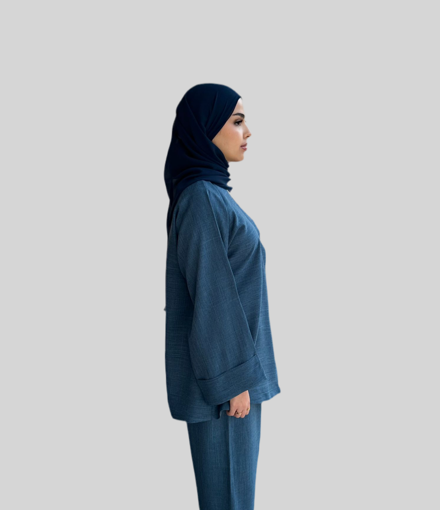 Linen Co-ord Set Teal Blue