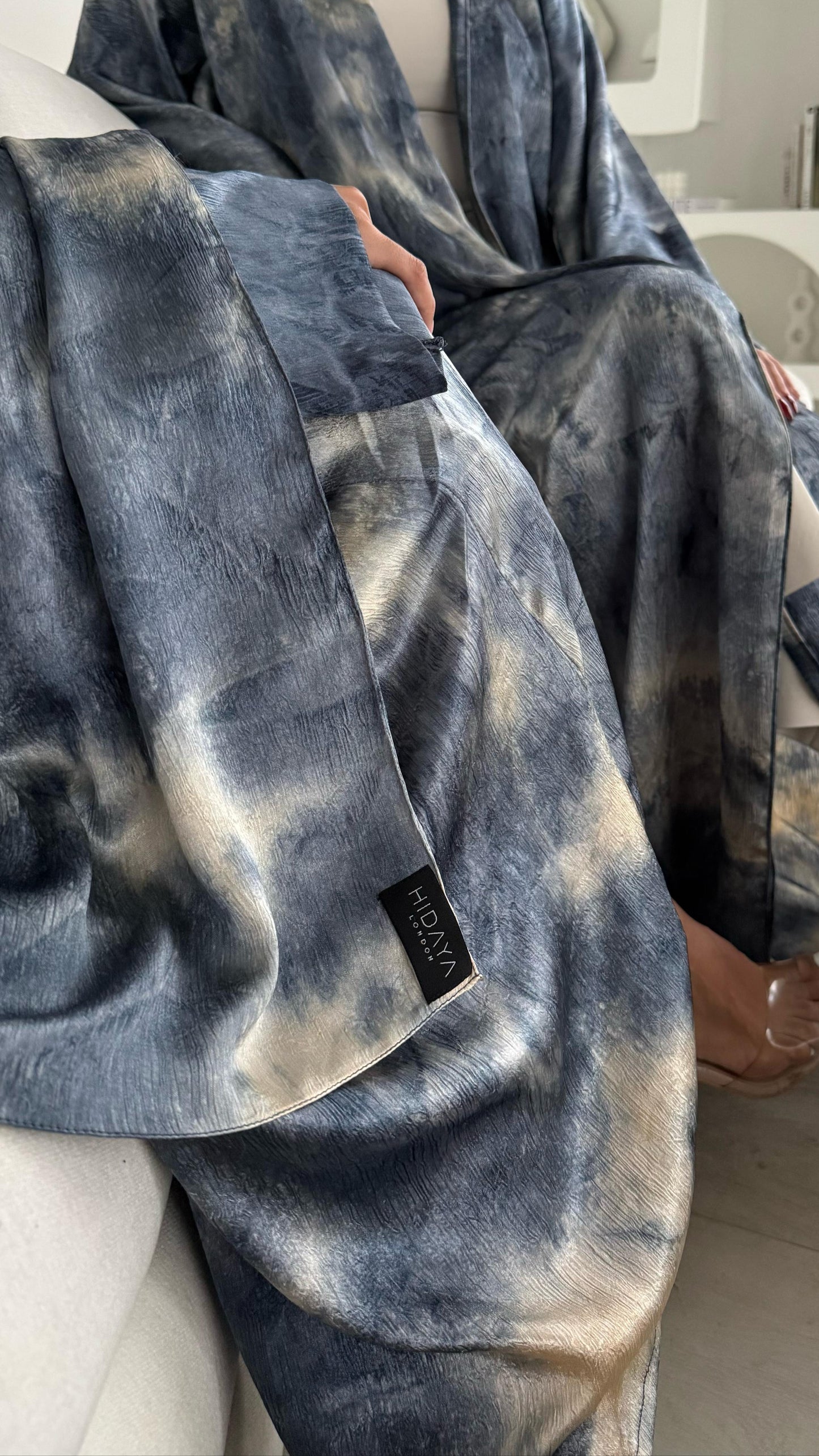 Premium Printed Abaya Sapphire Blue