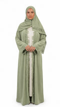 Nida Open Lace Abaya Citrus Sage