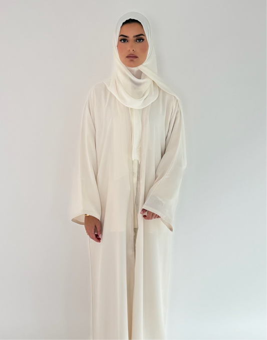 Nida Open Abaya Pearl