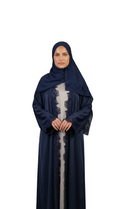 PRE-ORDER Open Lace Abaya Midnight Blue
