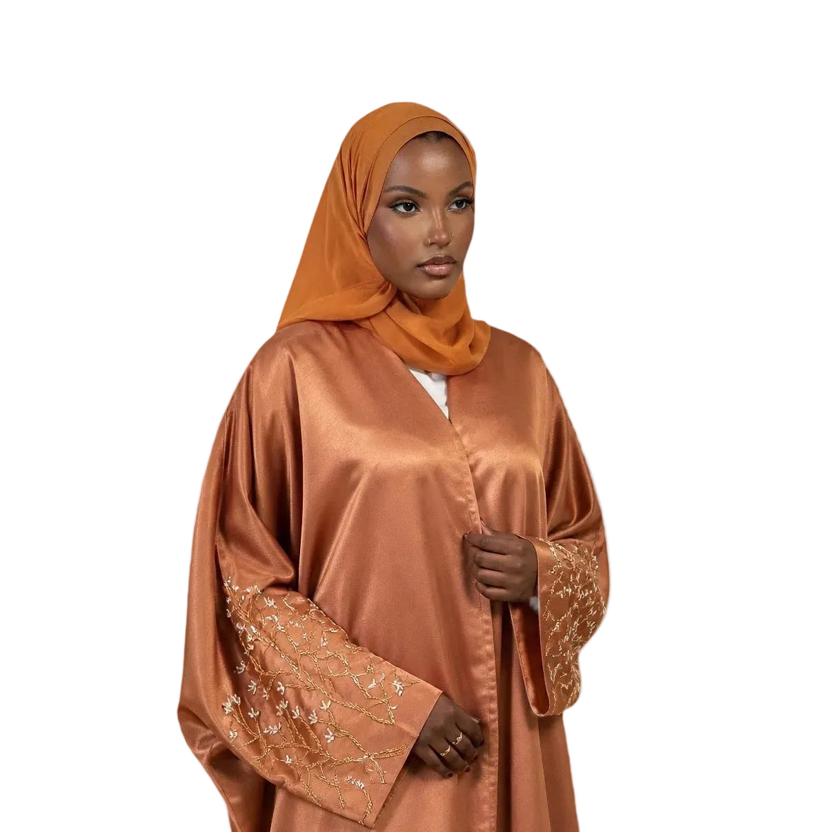 Burnt Orange Detail Abaya