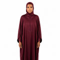 Moroccan Embroidered Abaya Burgundy