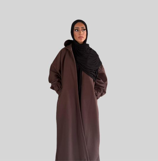 Winter Hooded Coat - Chestnut Brown