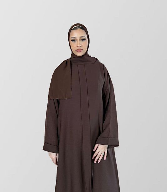 Closed Summer Abaya Chocolate Brown