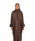 PRE-ORDER Moroccan Embroidered Abaya Chocolate Brown