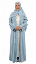 Nida Open Lace Abaya Ocean Blue