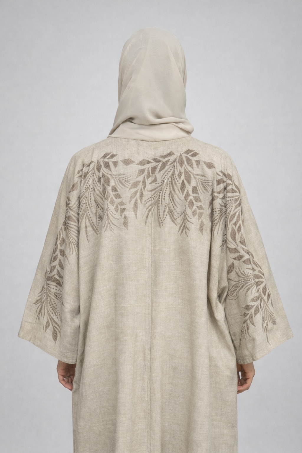 Yara Beige Embroidery Abaya