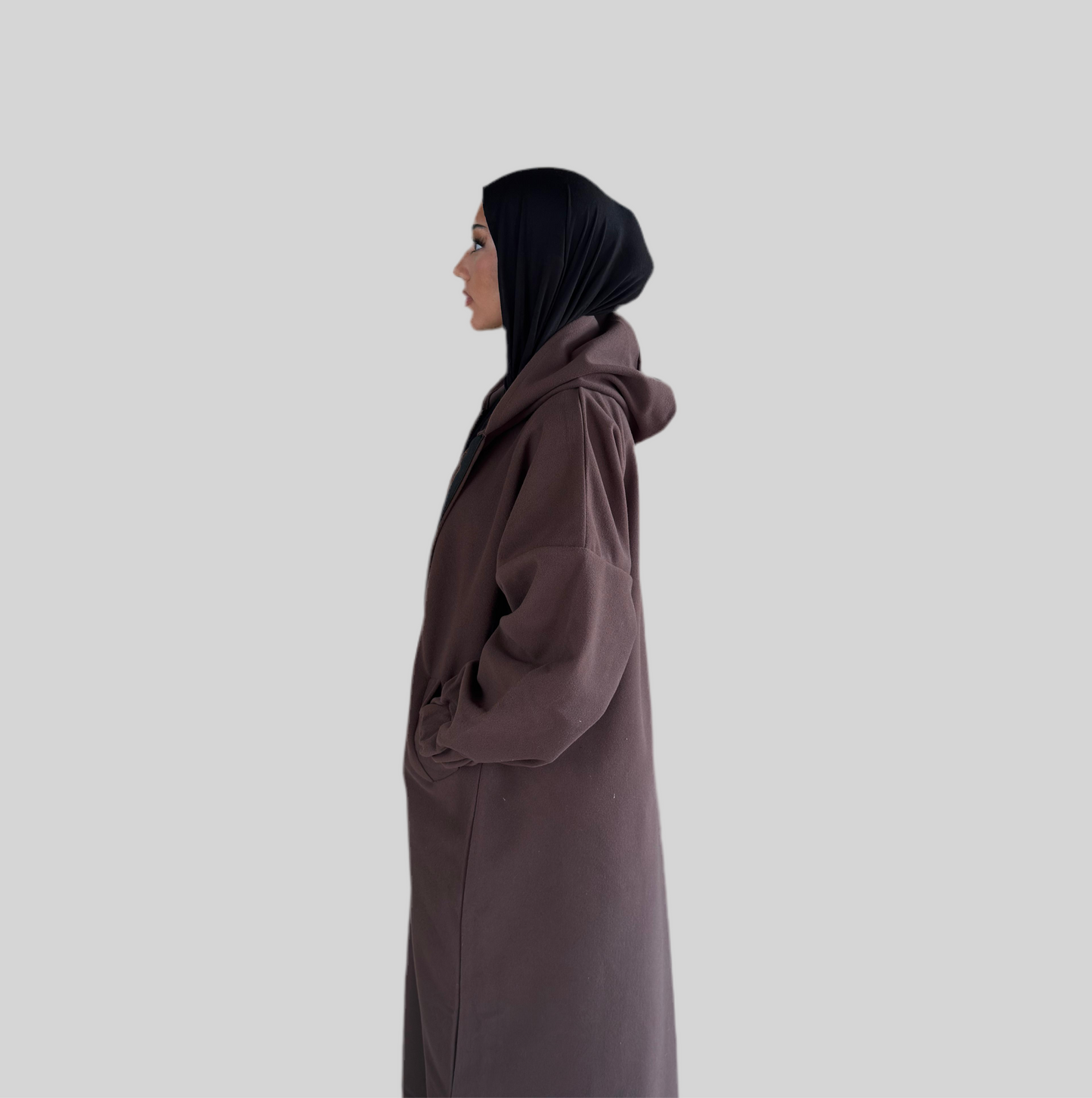 Winter Hooded Coat - Chestnut Brown