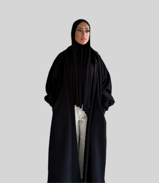 Winter Hooded Coat - Black