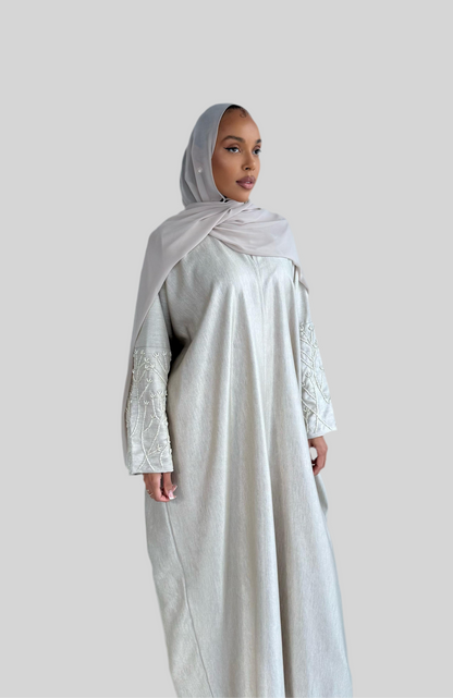 Embellished Abaya Pearl