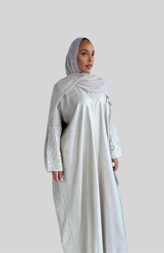 Embellished Abaya Pearl