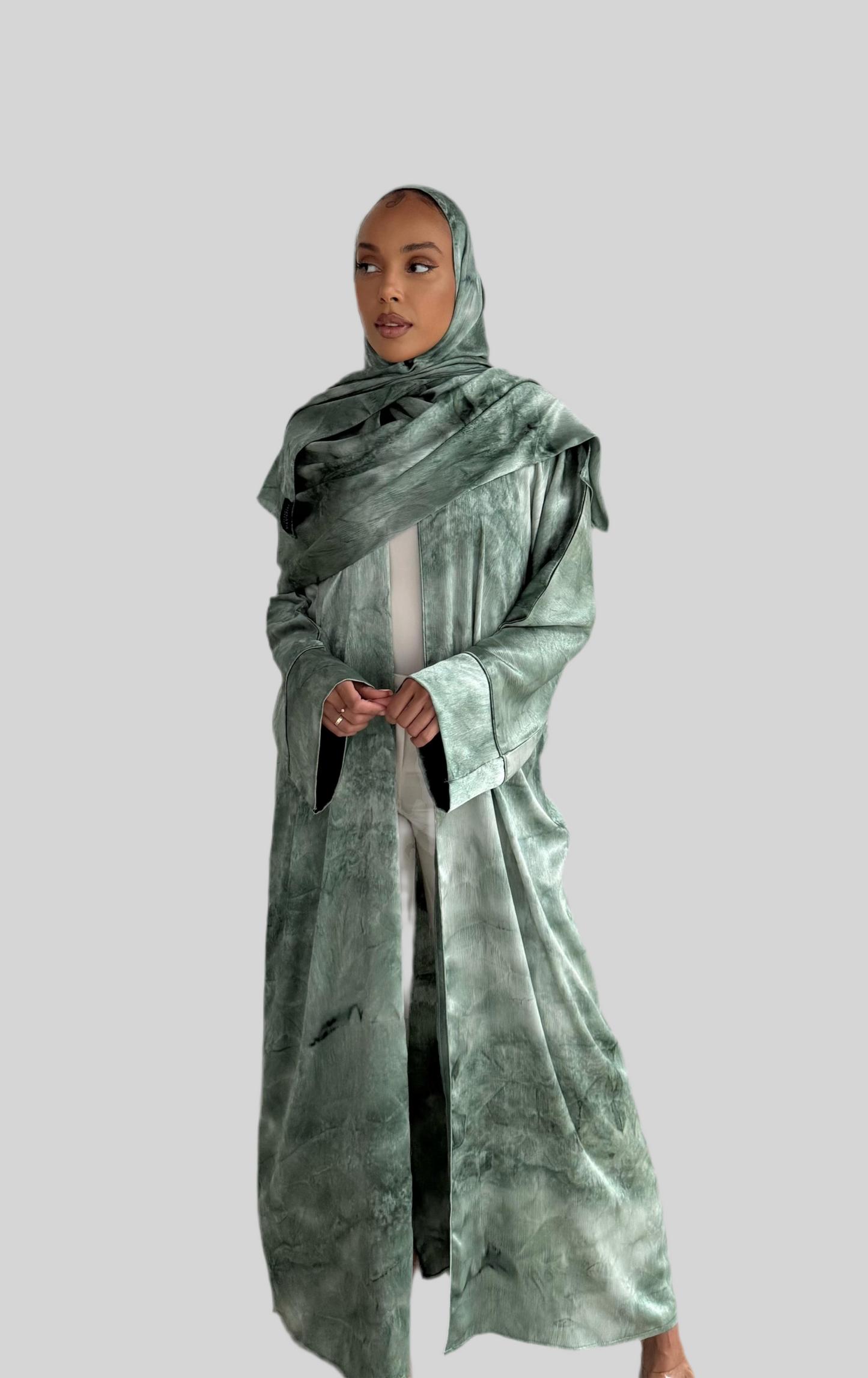 Premium Printed Abaya - Emerald