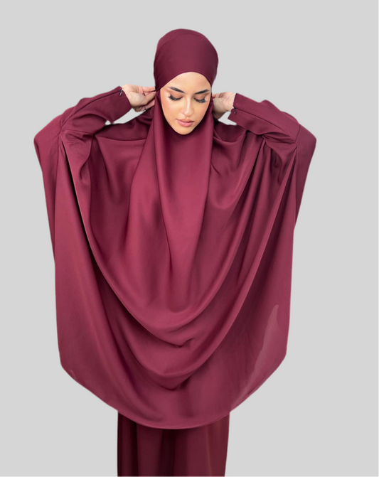 Jilbab Maroon