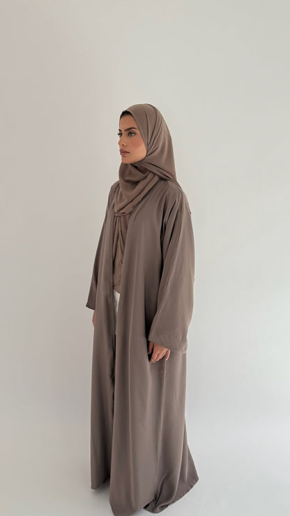 Nida Open Abaya Latte