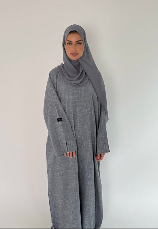 Closed Linen Abaya Rida