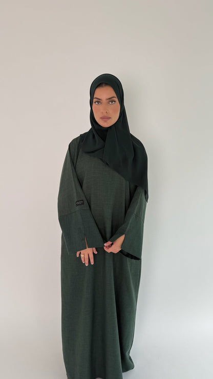 Closed Linen Abaya Aaliyah