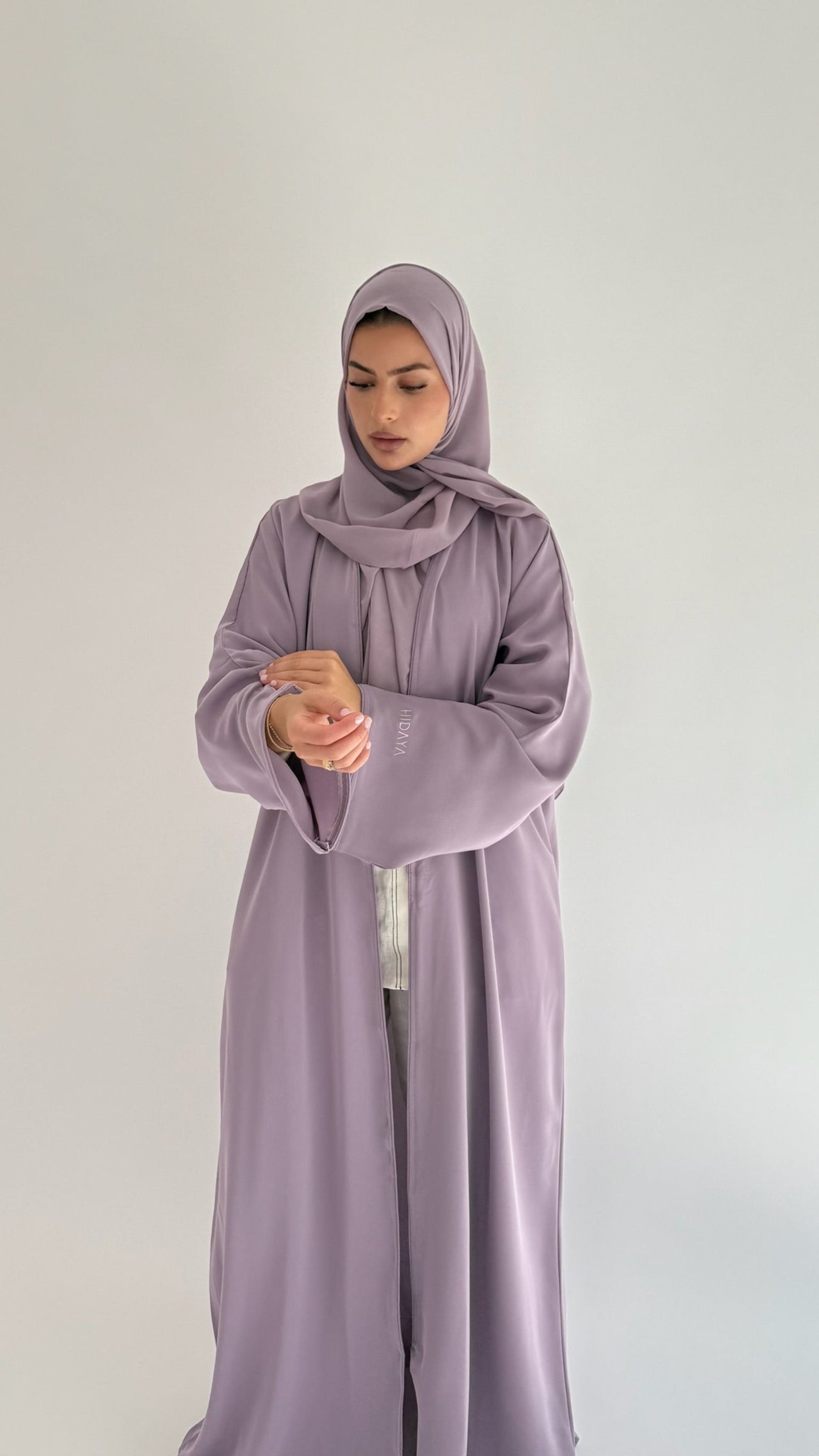 Nida Open Abaya Lavender