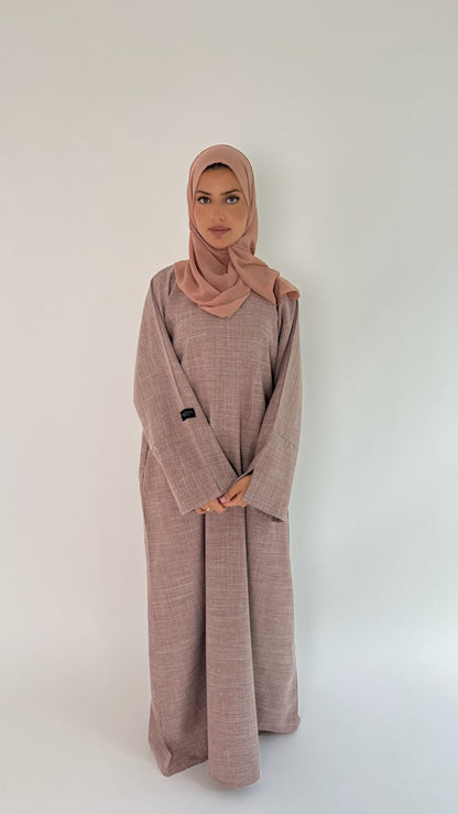 Closed Linen Abaya Afia