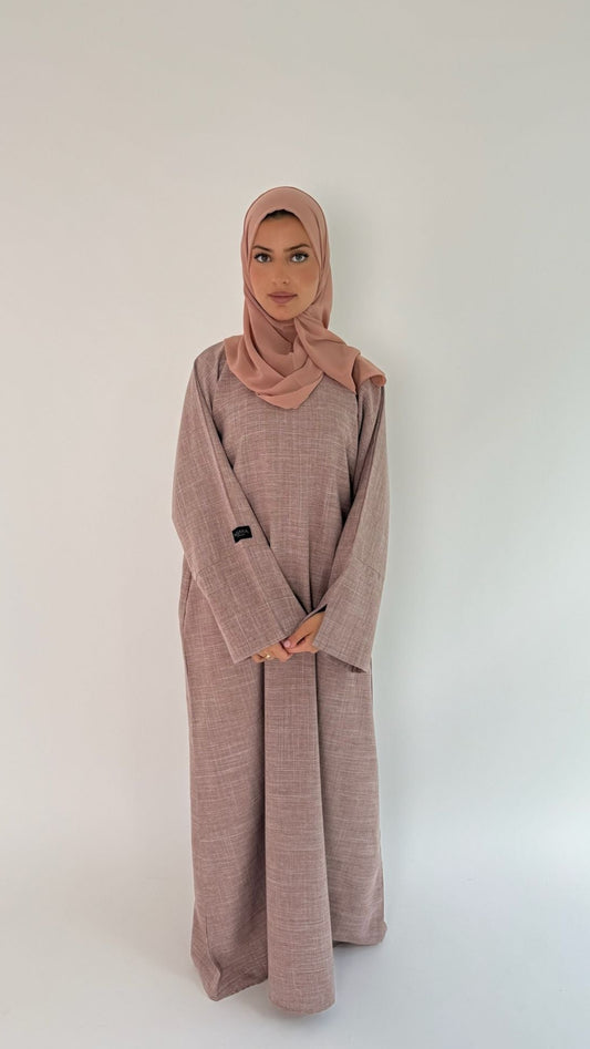 Closed Linen Abaya Afia